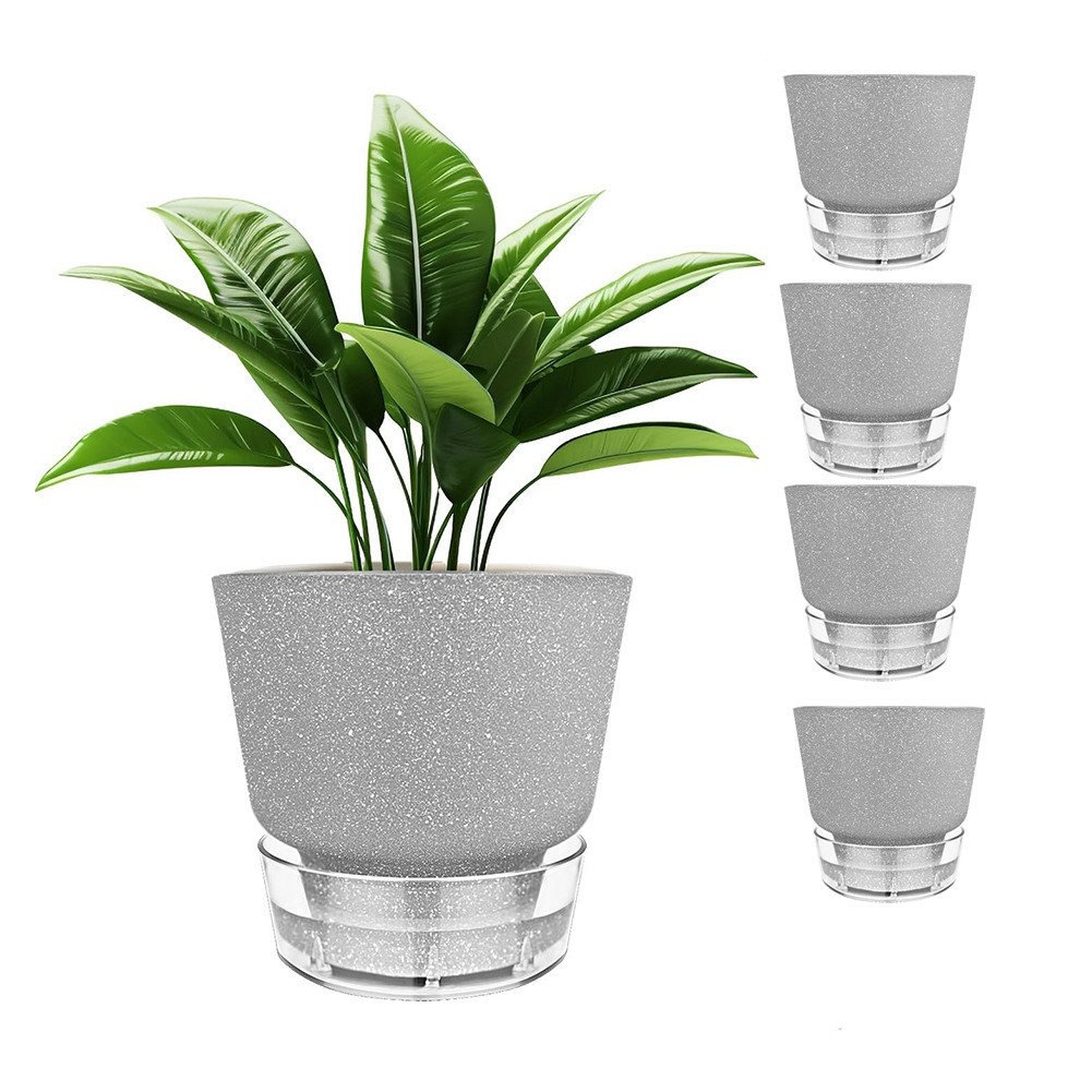 6 Inch Self Watering Plant Pot with Visual Reservoir and Drainage Hole,6205