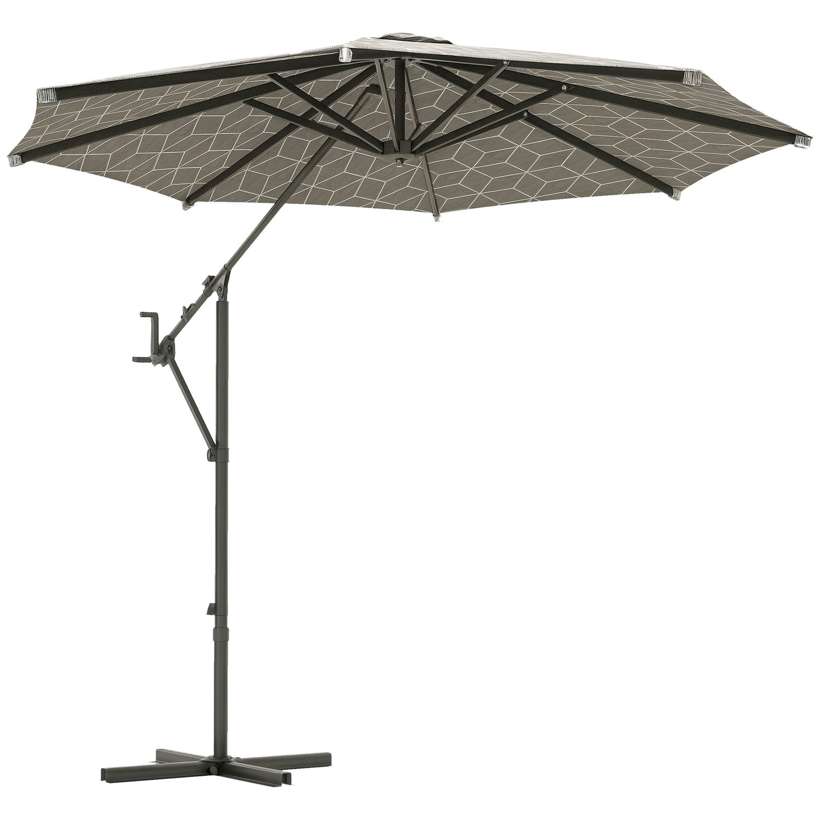 Outsunny 2-in-1 Rotating Cantilever Parasol and Market Parasol