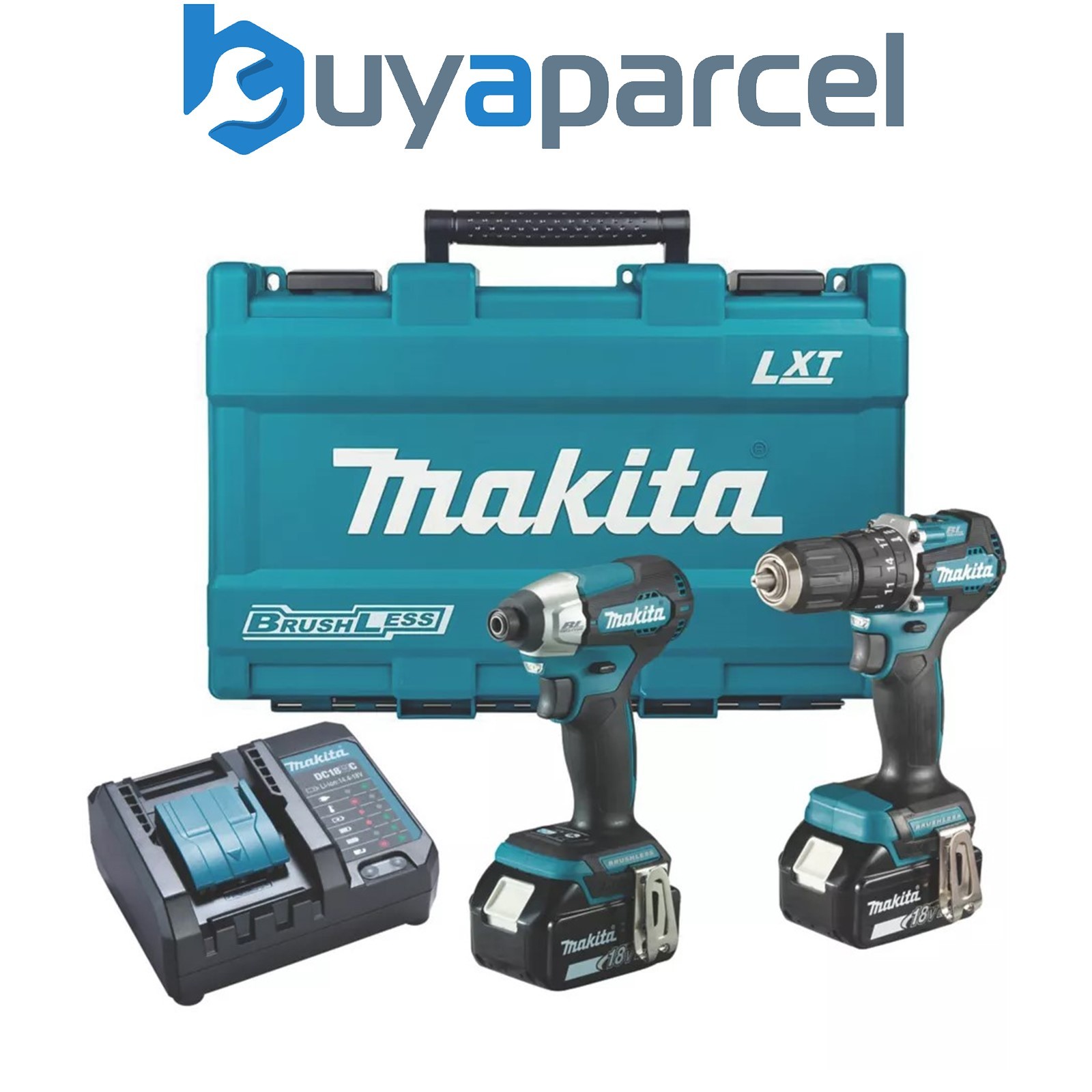 Makita 18v DLX2414F01 Brushless Kit DHP487 Hammer Drill DTD157 Impact Driver 3ah