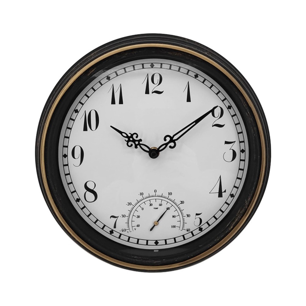 Outdoor Wall Clock with IP44 Vintage Round Garden Decor Clock 12 Inch8545