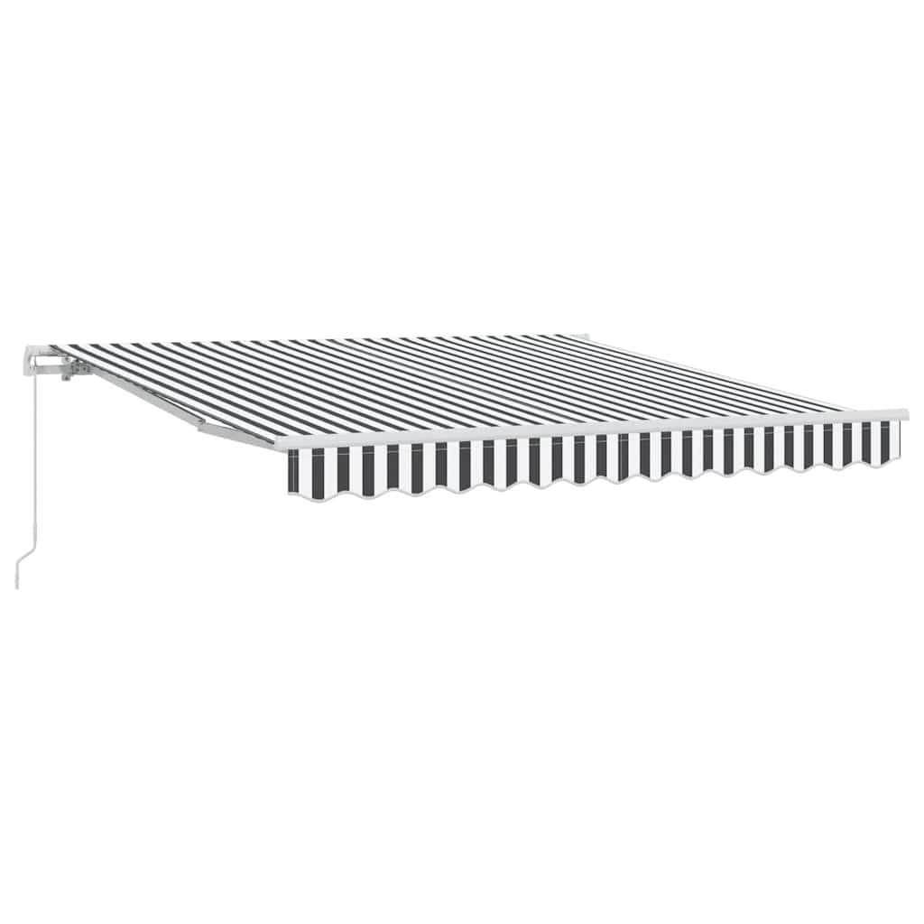 Manual Retractable Awning Balcony Screen Anthracite & White 300x250 cm vidaXL