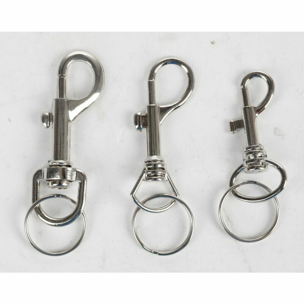 12x 3-Piece Carabiner Keychain Ring Crafting Hanging new