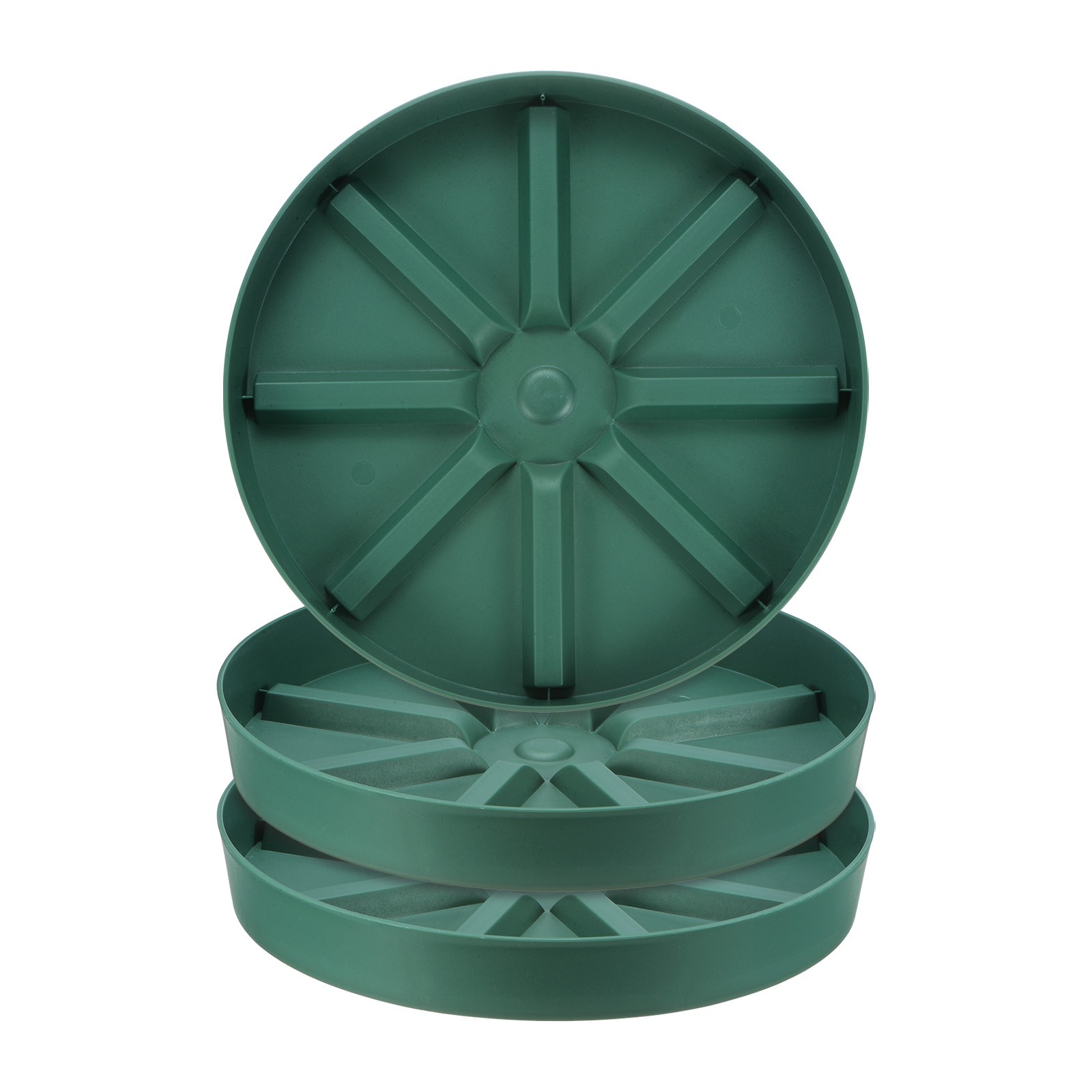 3-Pack Plant Saucer, 12 Inch Flower Pot Saucers for Indoor/Outdoor [Green]