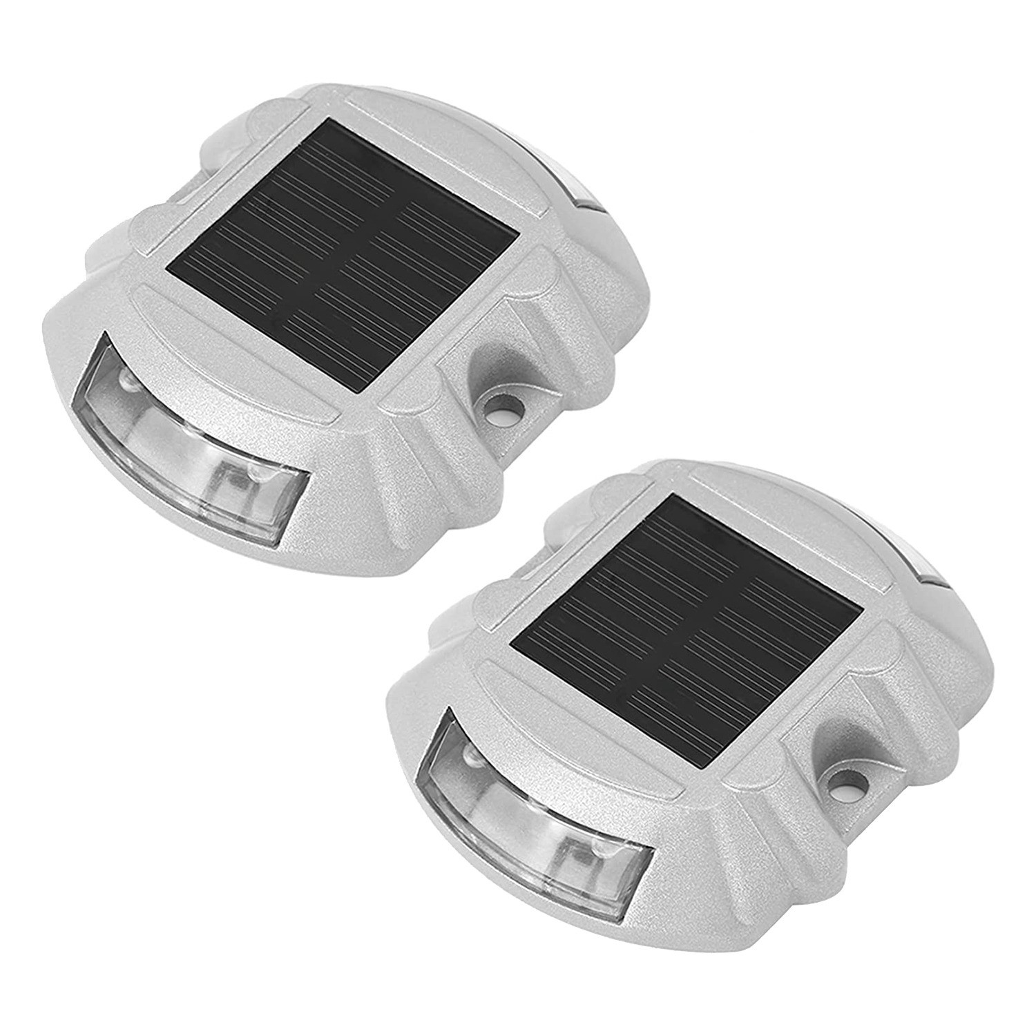 Reusable Solar Road, 2Pcs 6 LED Stud Lights Deck Dock White Warning Lights R2G7