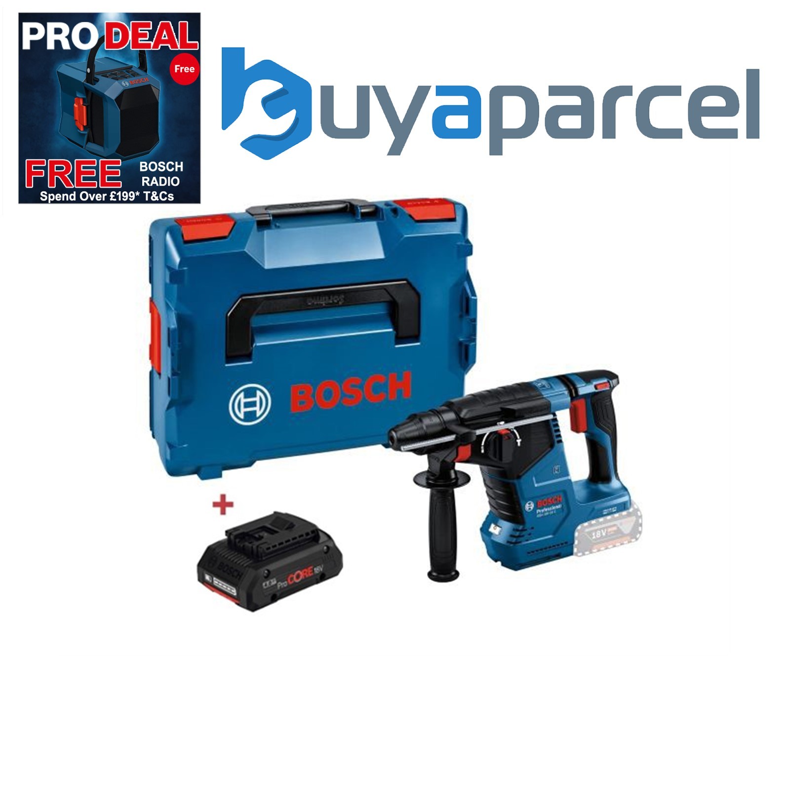 Bosch GBH 18V-24 C 18V Cordless Rotary Hammer SDS+ GBH18V-24C + LBOXX + 4AH Bat