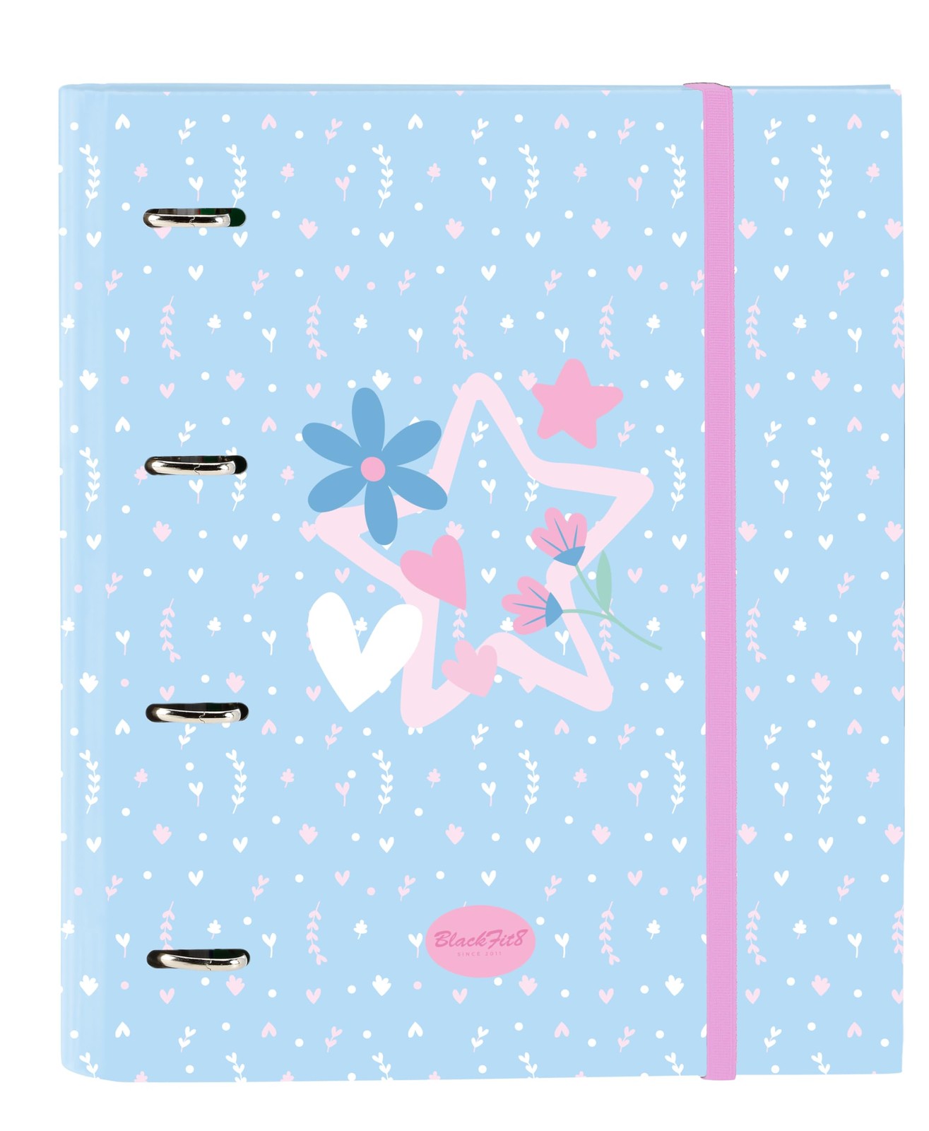 BLACKFIT8 Smile – Folder 4 Rings of 35 cm with 100 A4 Sheets, Ideal for Children