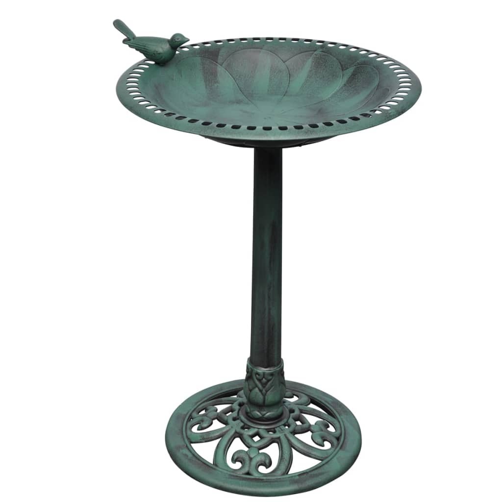 Bird Bath with Decorative Pedestal Garden Outdoor Wild Water Resin vidaXL