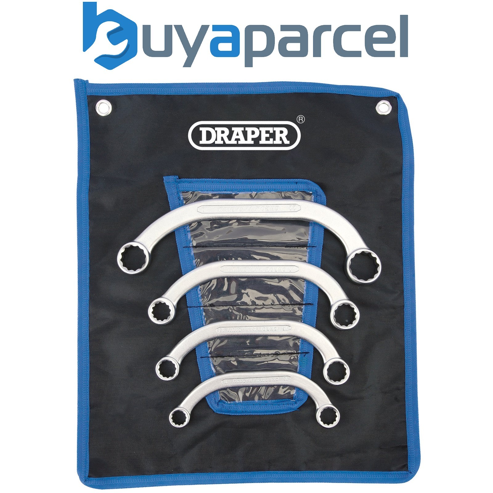 Draper 07210 Draper HI-TORQ Half Moon Obstruction Ring Spanner Set (4 Piece)