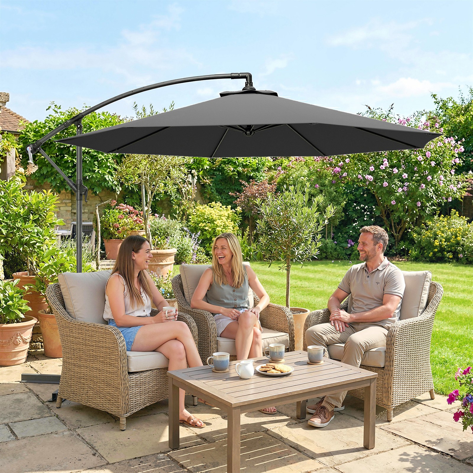 3(m) Garden Banana Parasol Cantilever Umbrella
