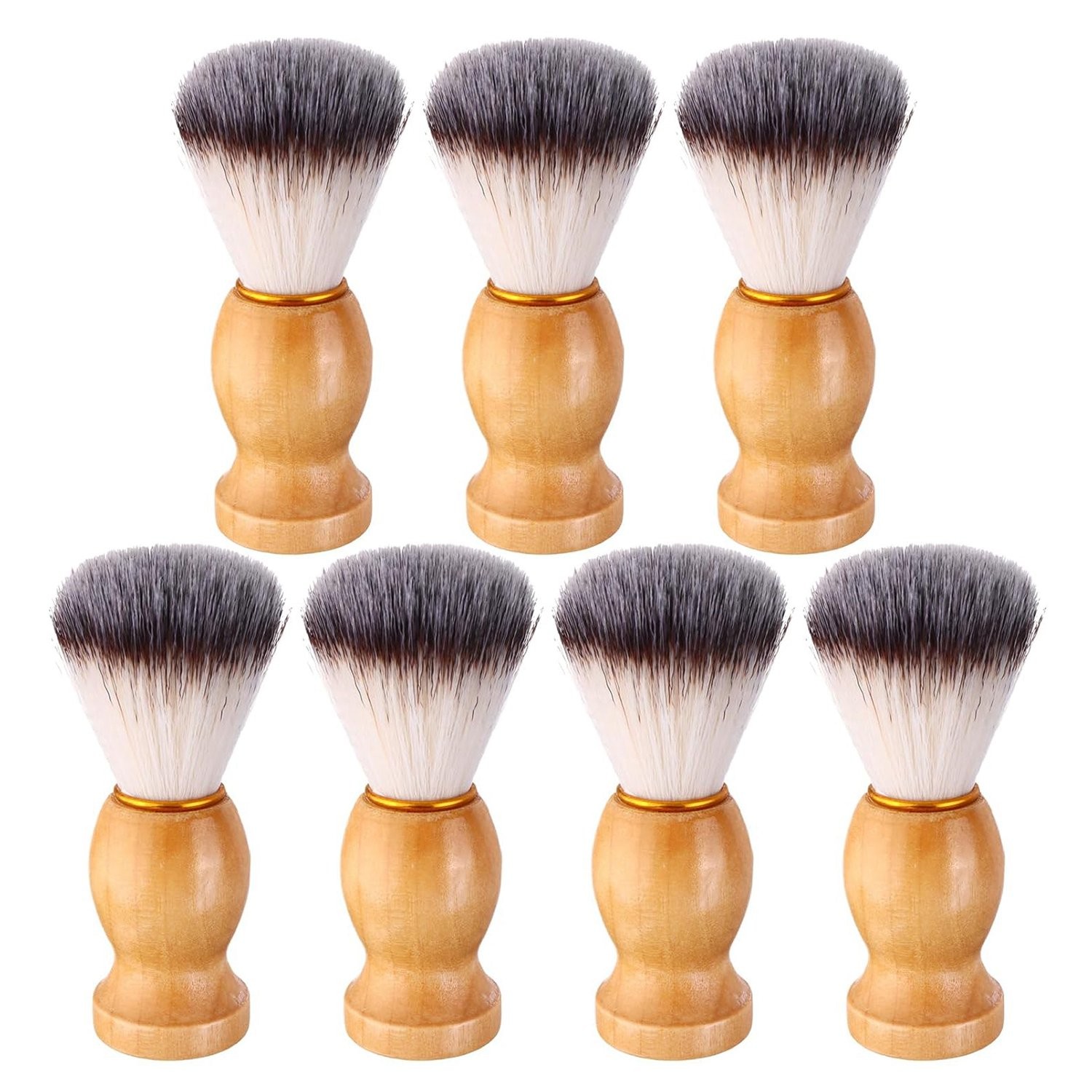 2X(Men Shaving Brush Wood Handle, Salon Tools Hand Crafted Shaving Brush1655