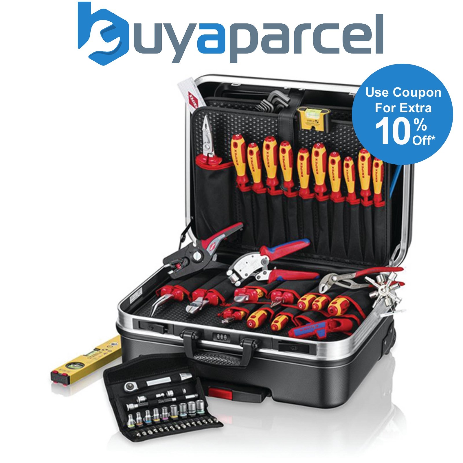 Draper 25019 KNIPEX 00 21 06 Tool Case "BIG Basic Move" ElectricPlus, 68 Parts