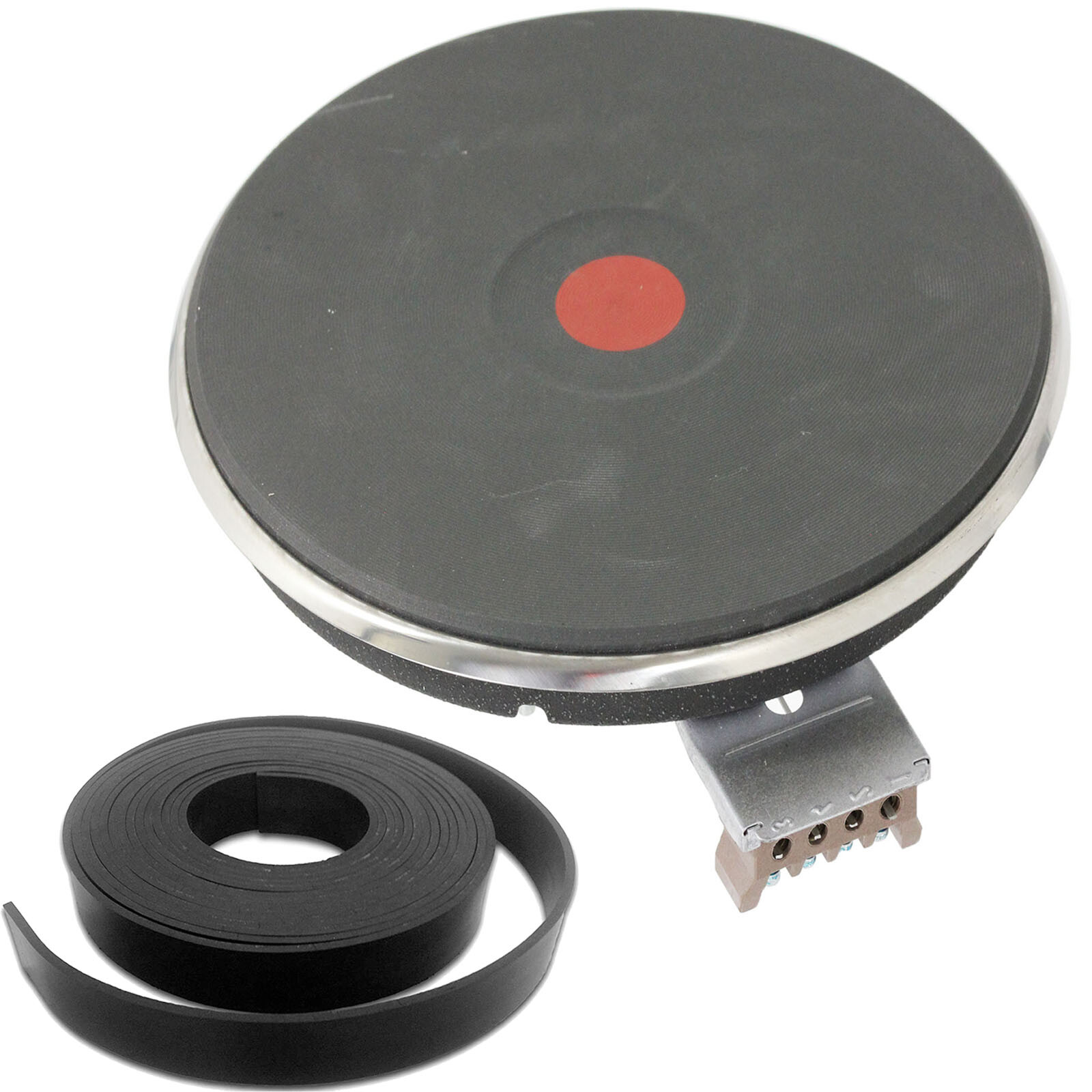 Solid Hotplate Element + Seal Tape for Hob Cooker 2000w 180mm Diameter 4mm Rim