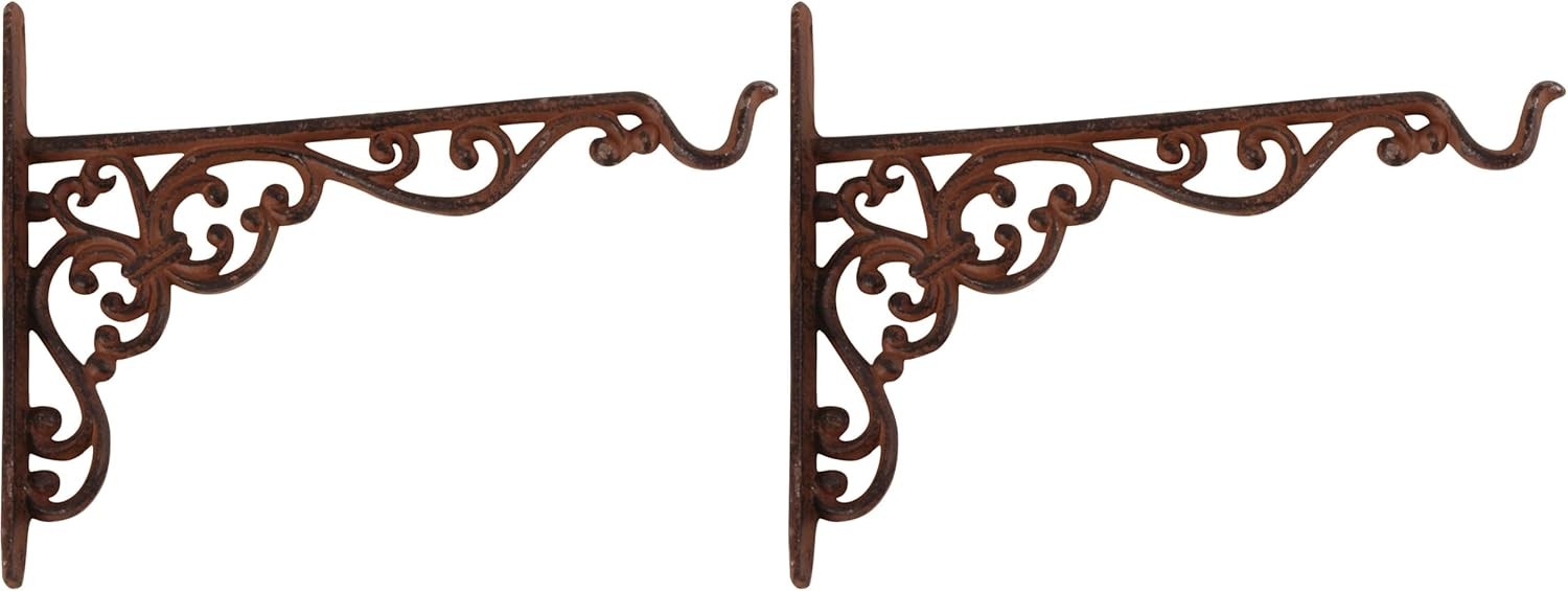 Fallen Fruits BPH29 Cast Iron Large Basket Bracket, Brown (Pack of 2)