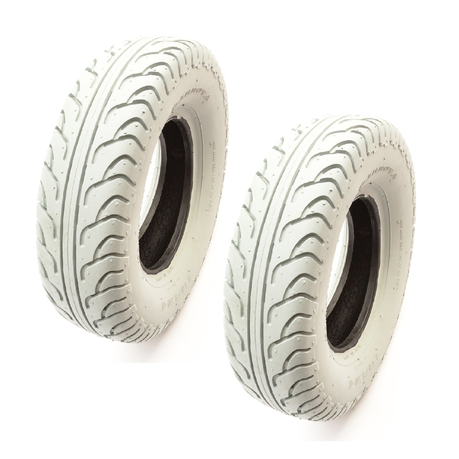 2x Mobility Scooter 12 Inch Tyre Size 4.10/3.50-6 Grey Scallop Tread Wheel 4 Ply