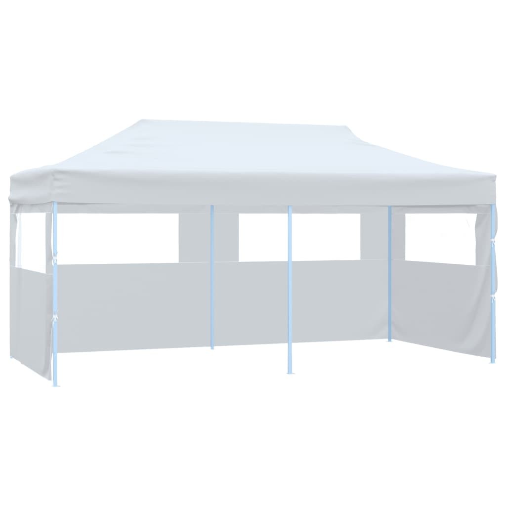 Folding Pop-up Partytent with Sidewalls 3x6m Steel White Gazebo Canopy vidaXL