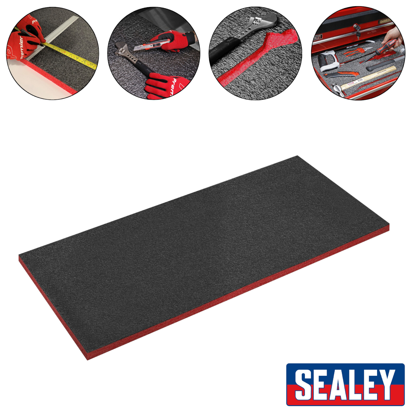 Sealey SF30R Easy Peel Shadow Foam Red/Black 1200 x 550 x 30mm