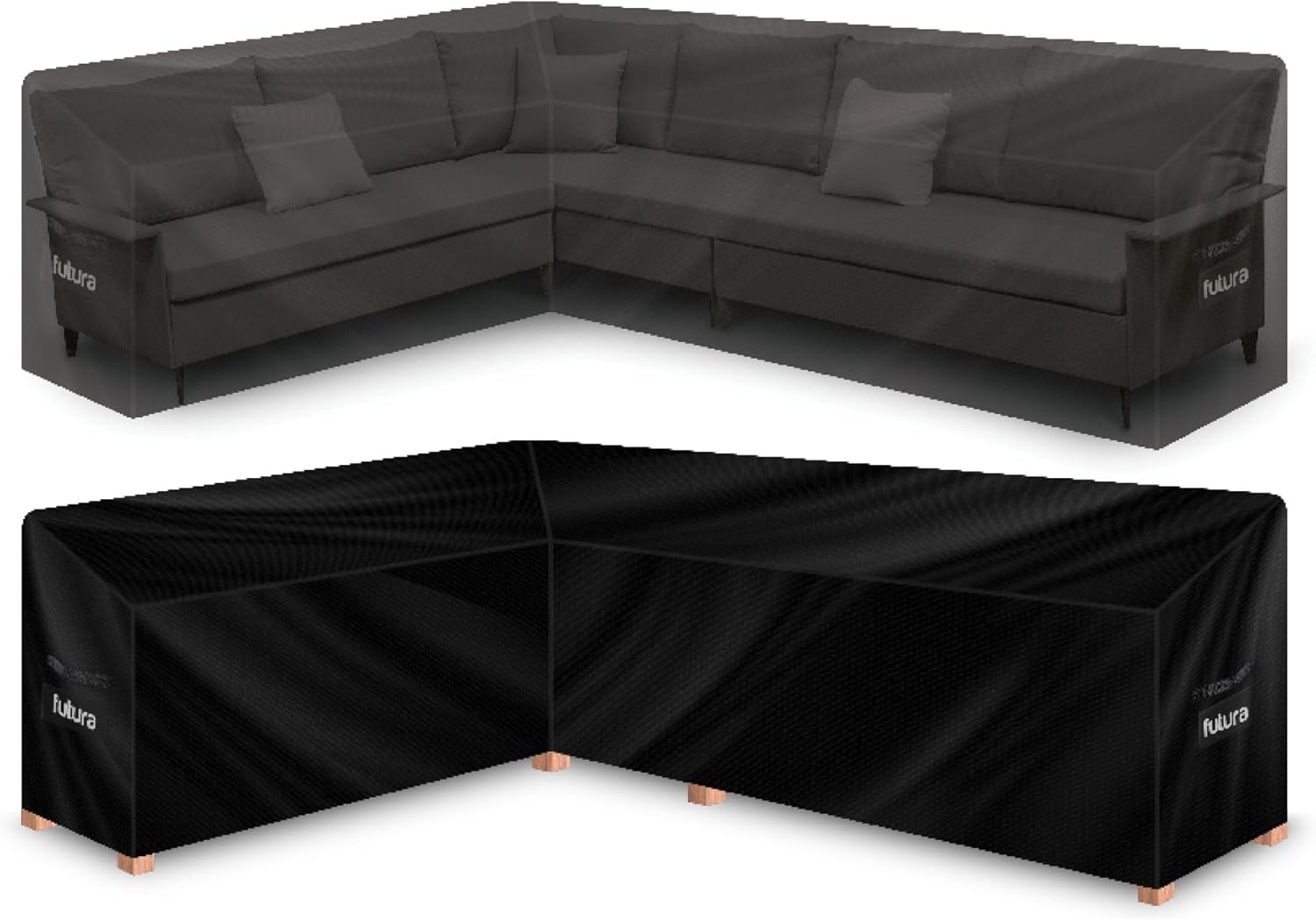 Futura Premium L Shaped Garden Furniture Covers Waterproof 222x286x80cm, Heavy