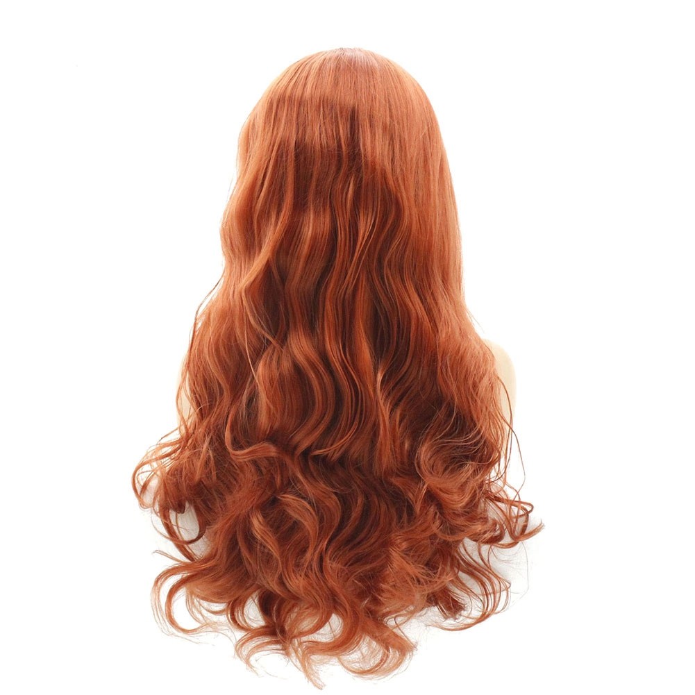 24 Inches Lace Front Wig Feeling Synthetic Wig Long Wavy Roll Wig A1Z37028