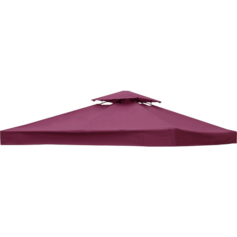 3m x 3m Garden Replacement Gazebo Canopy Roof Top 2-Tier Tent Cover Wine Red