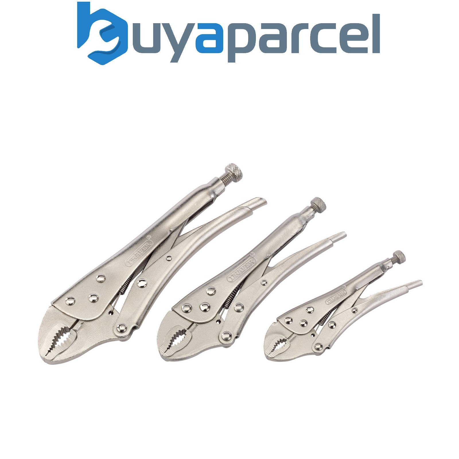 Draper 14040 Curved Jaw Self Grip Pliers Set (3 Piece)