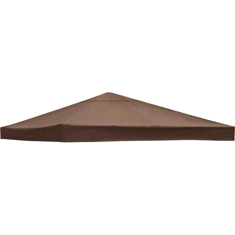 3x3m Garden Gazebo Top Cover Roof Replacement Tent Canopy Fabric 1-Tier Coffee