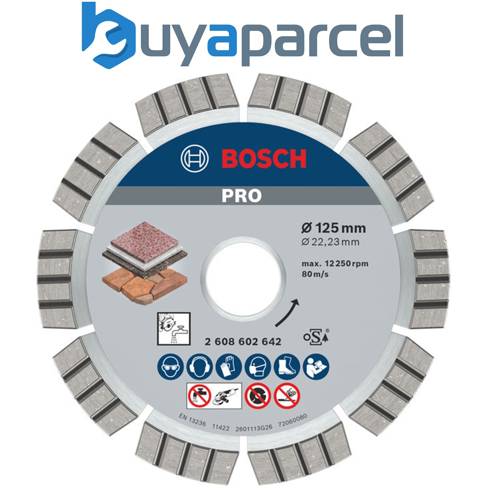 Bosch Diamond cutting disc PRO Stone Diamond Disc 125 x 22.23 x 2.2mm 2608602642