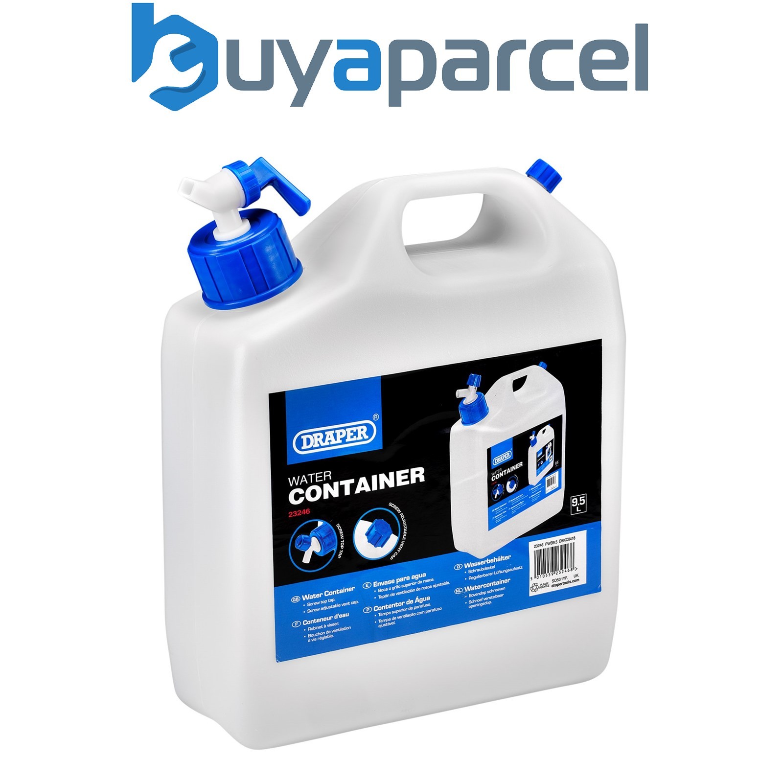 Draper 23246 Water Container with Tap, 9.5L