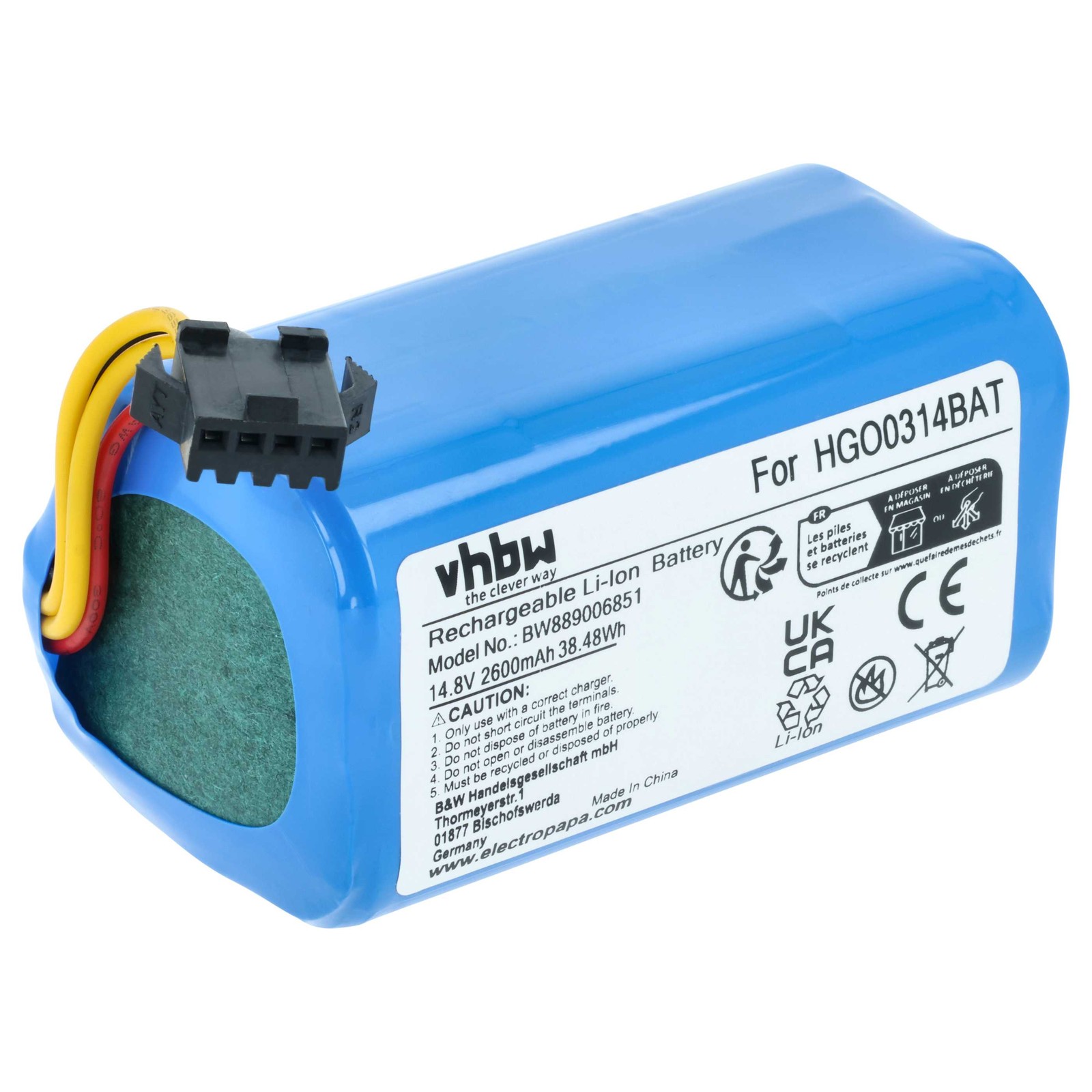 Battery for Hoover HGO310011 HGO31 HGO33 HGO32 HG0320H0011 2600mAh 14.8V