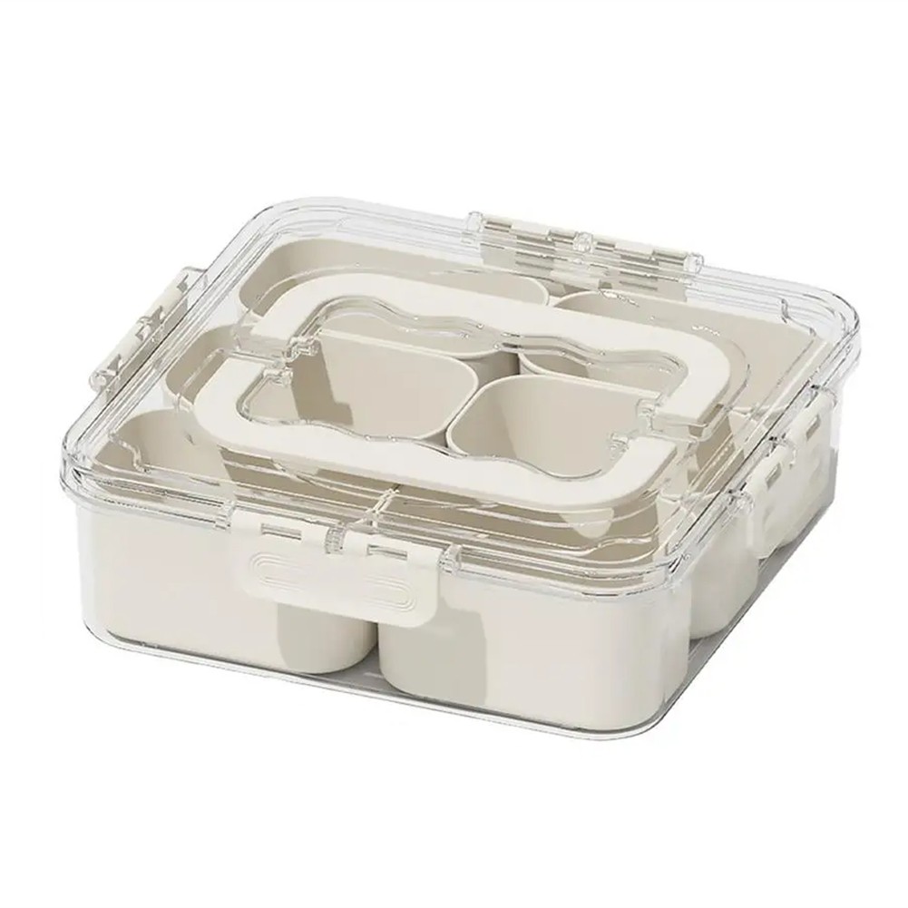 Grids Divided Serving Tray Storage Box Portable Sub-Format Seasoning6460