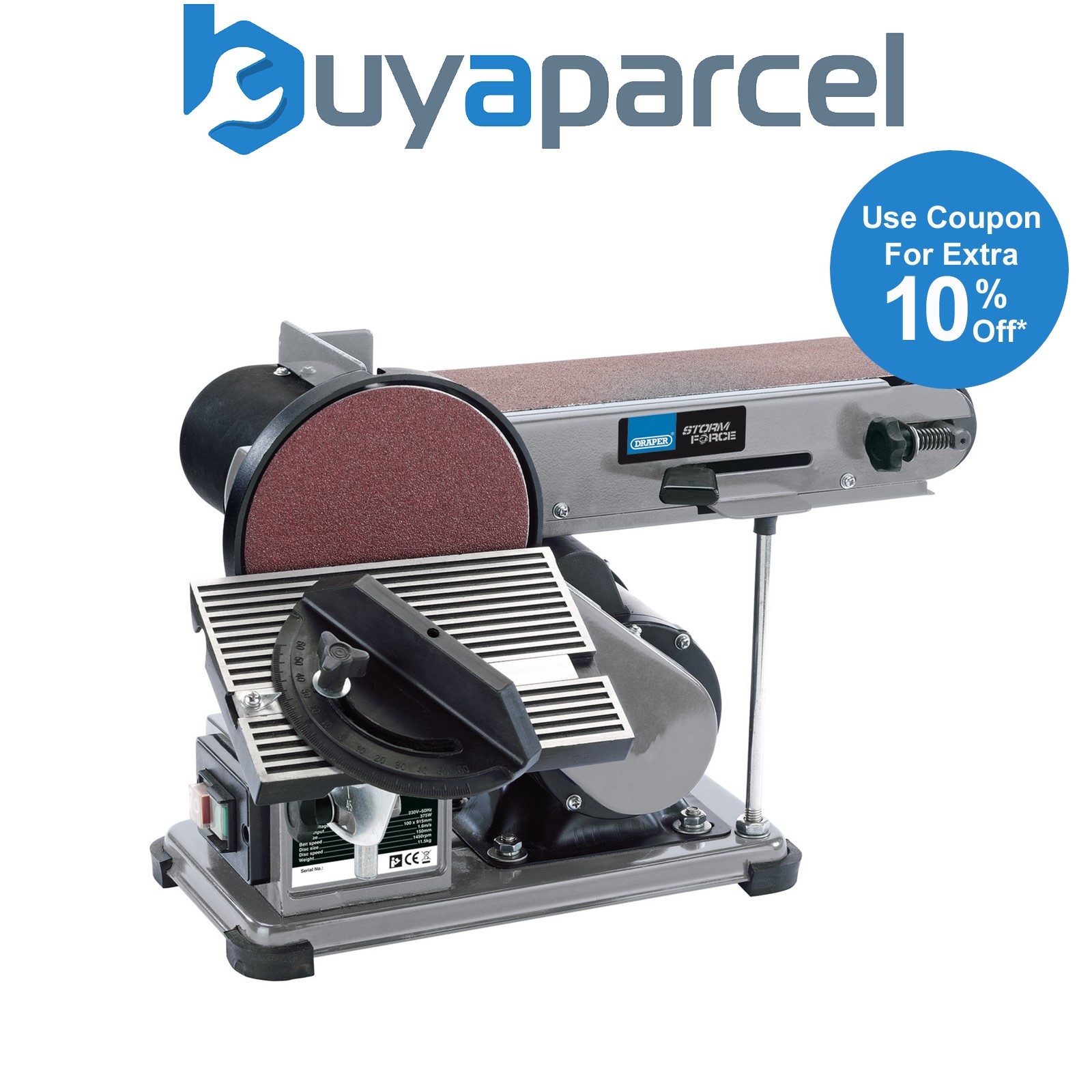 Draper 53005 Draper Storm Force Belt and Disc Sander, 375W