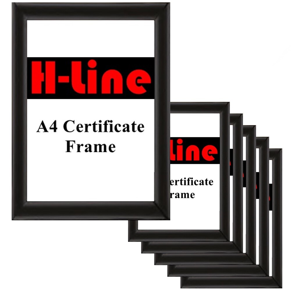 6 X A4 CERTIFICATE BLACK PHOTO PICTURE FRAMES FREE STANDING WALL MOUNTABLE