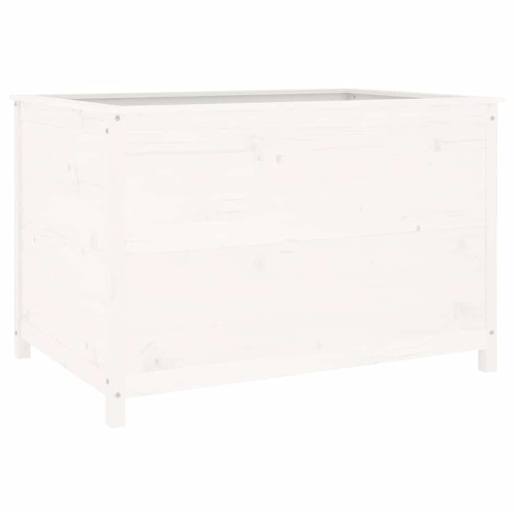 Garden Raised Bed Wooden Outdoor Planter Pot White Solid Wood Pine vidaXL