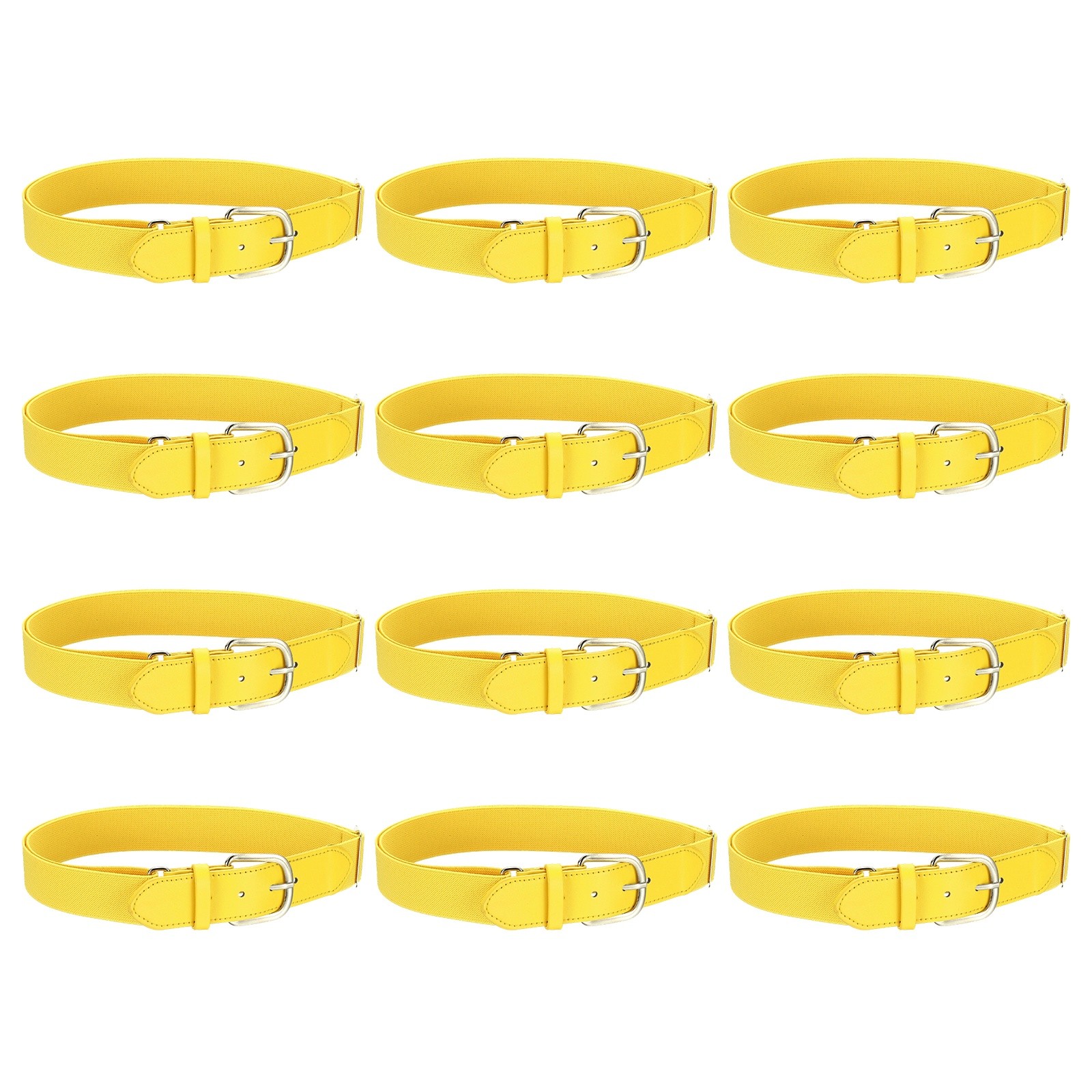 Baseball Belt Softball Belt Fit for Adult- (12 Pack, Light Yellow)