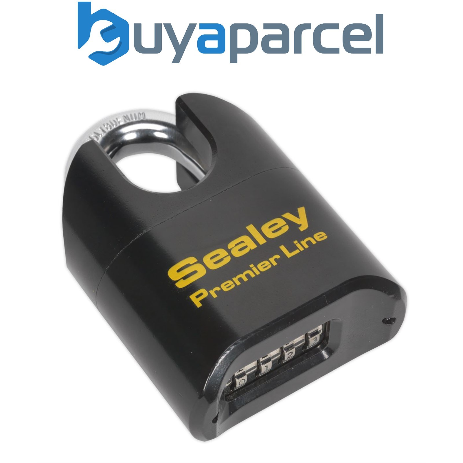 Sealey PL603S Premier&trade; Steel Body Combination Padlock Shrouded Shackle 62m