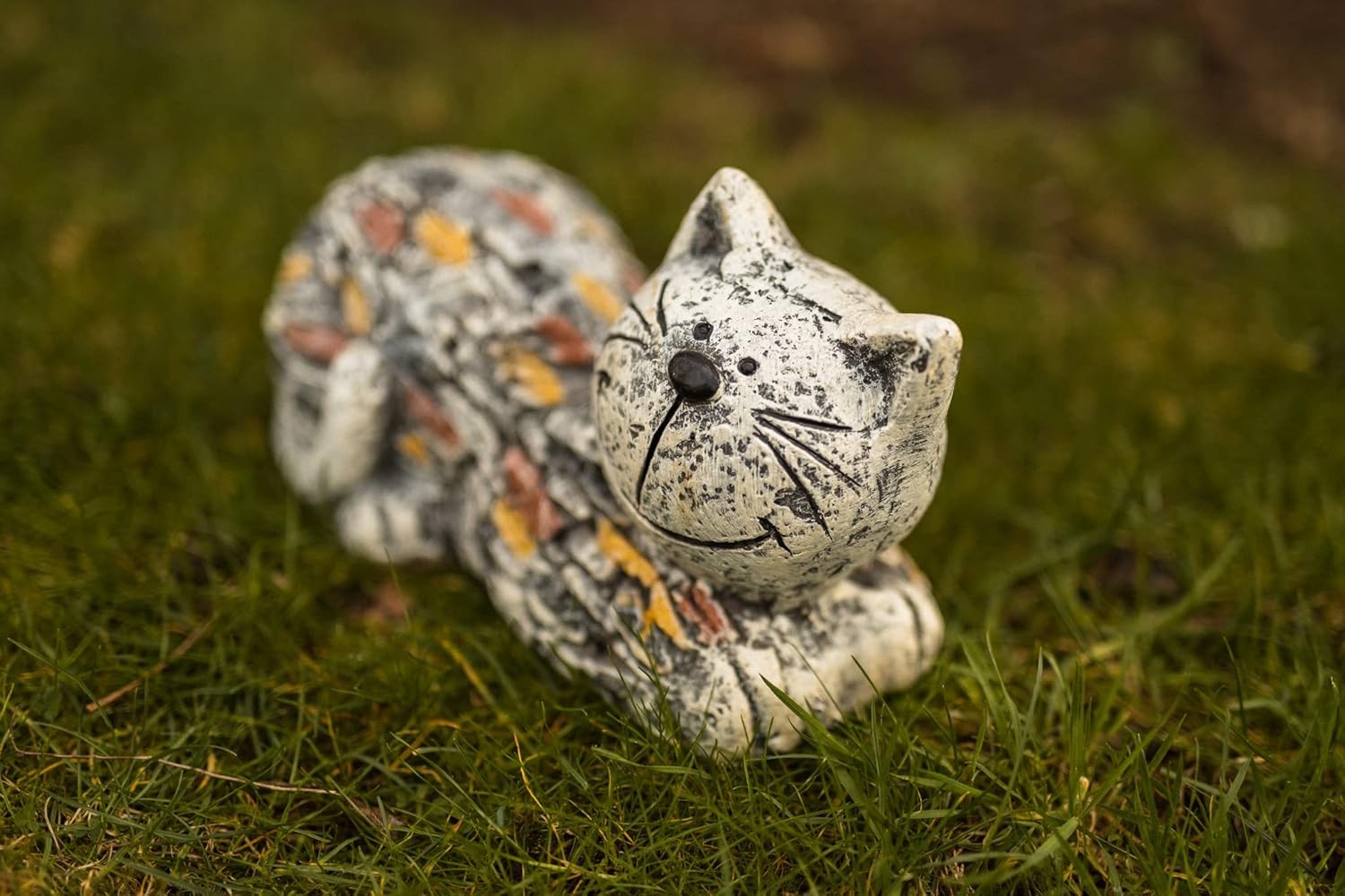 Garden Mile Resin Cat Garden Ornaments Outdoor Stone Effect Animal Garden Statu