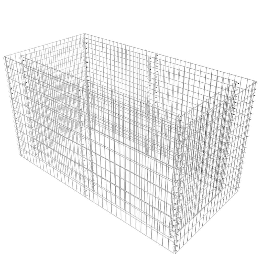 Gabion Raised Bed Steel 180x90x100cm Silver Garden Landscaping Rock vidaXL