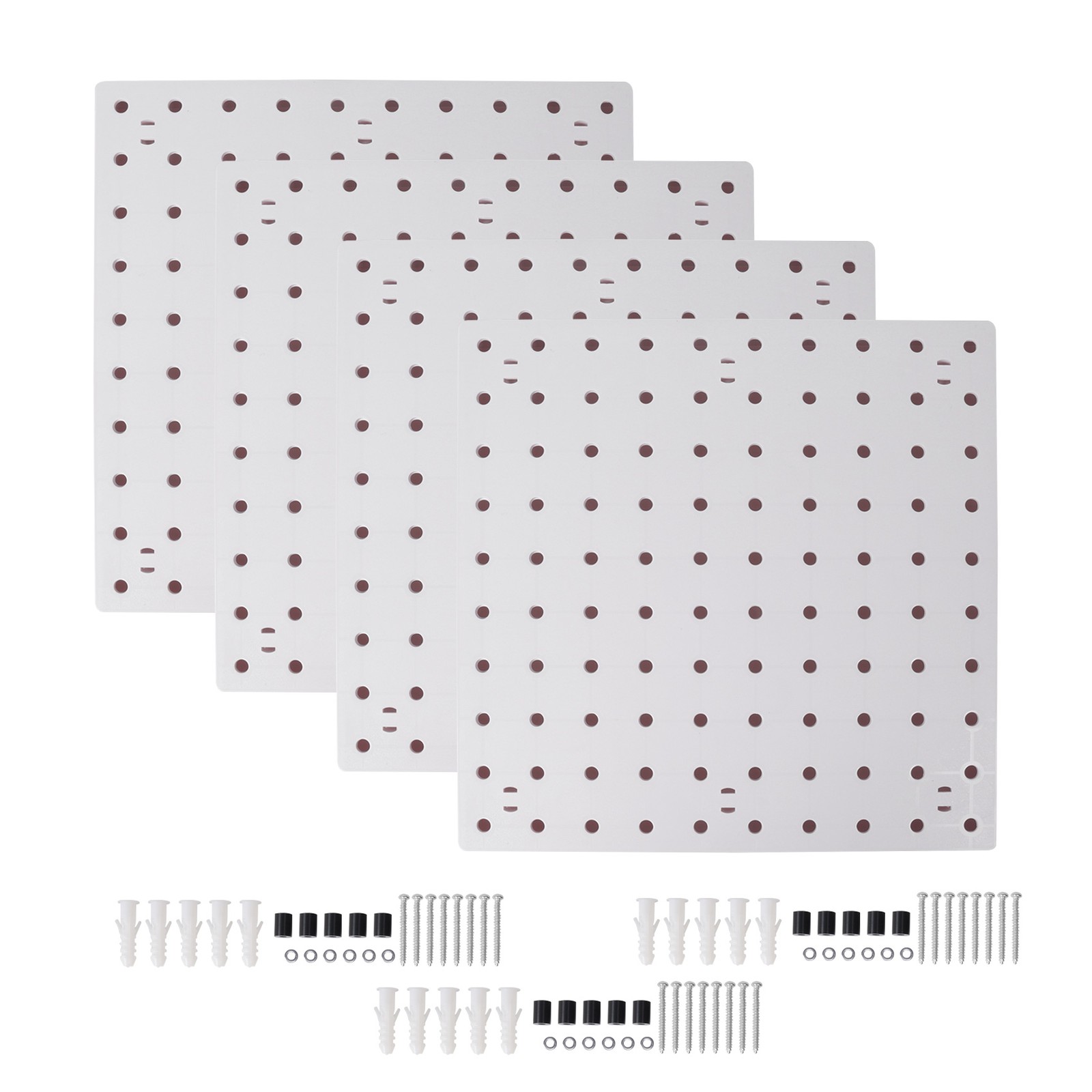 4PCS Wall Hanging Pegboard Wall Organizer White Pegboard for Craft Room,8956