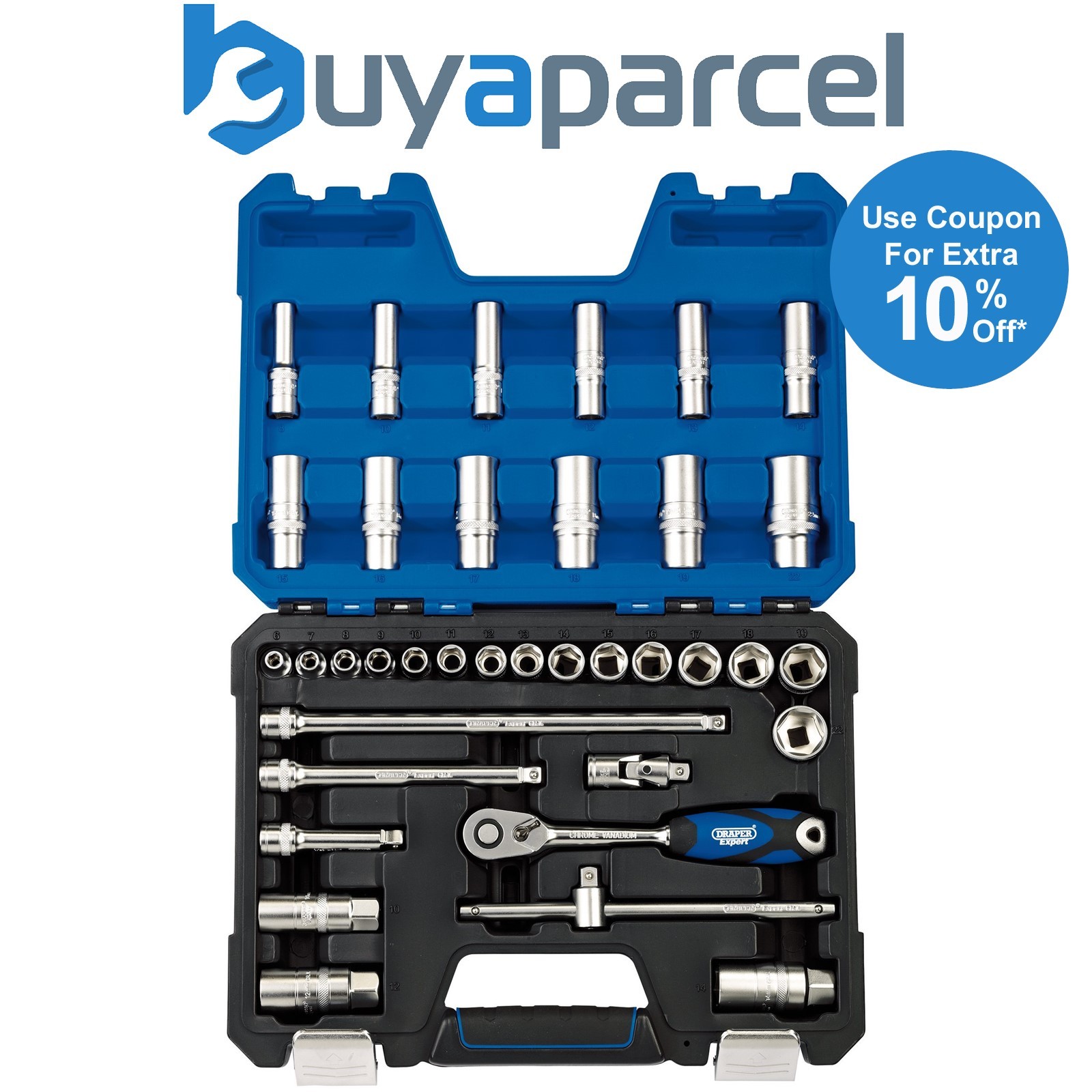 Draper 16449 Draper Expert Metric Socket Set, 3/8" Sq. Dr. (36 Piece)