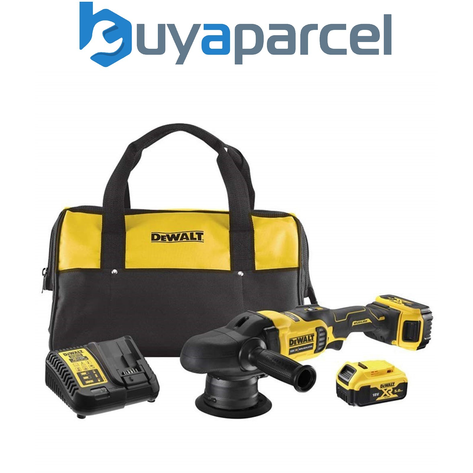 Dewalt DCM848P2 18v Brushless Dual Action Polisher 125mm + 2 x Batteries + Bag