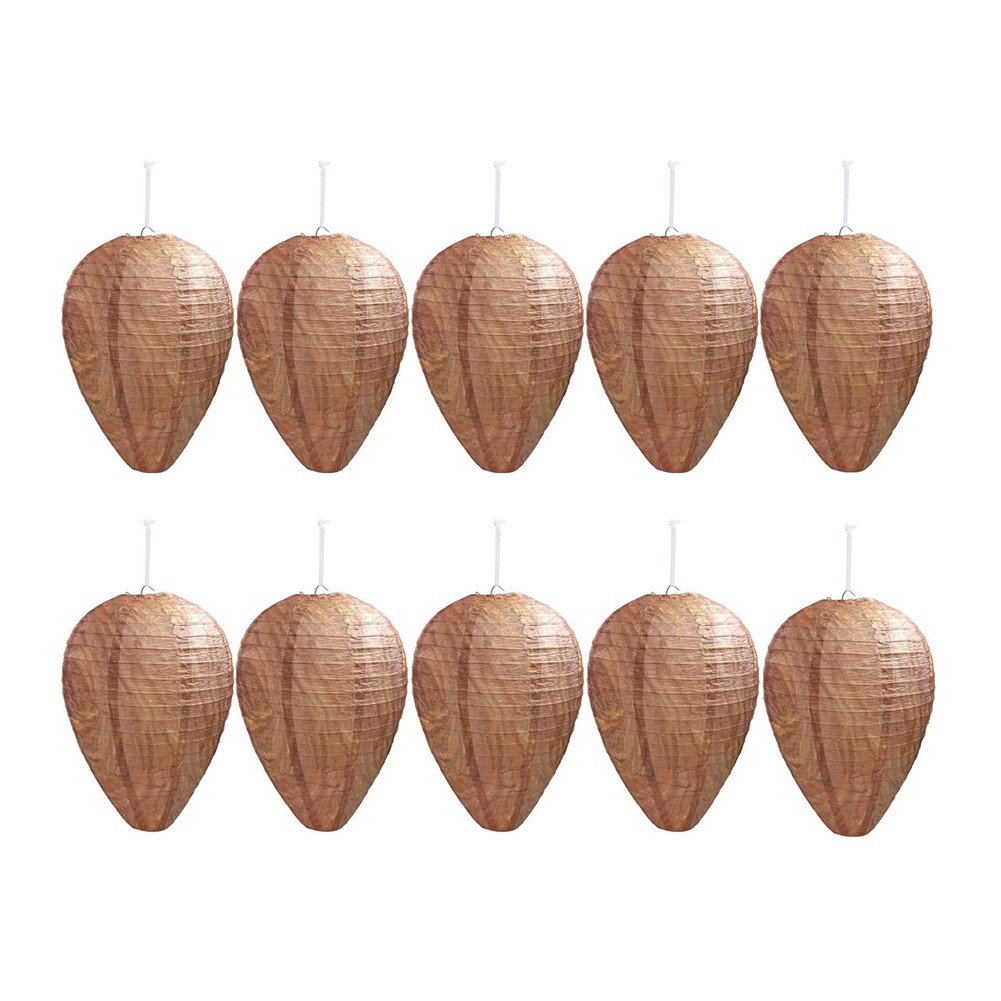 2X(10 Pack Wasp Nest Decoy Hanging Wasp Deterrent Nest Repellent for Wasps5031