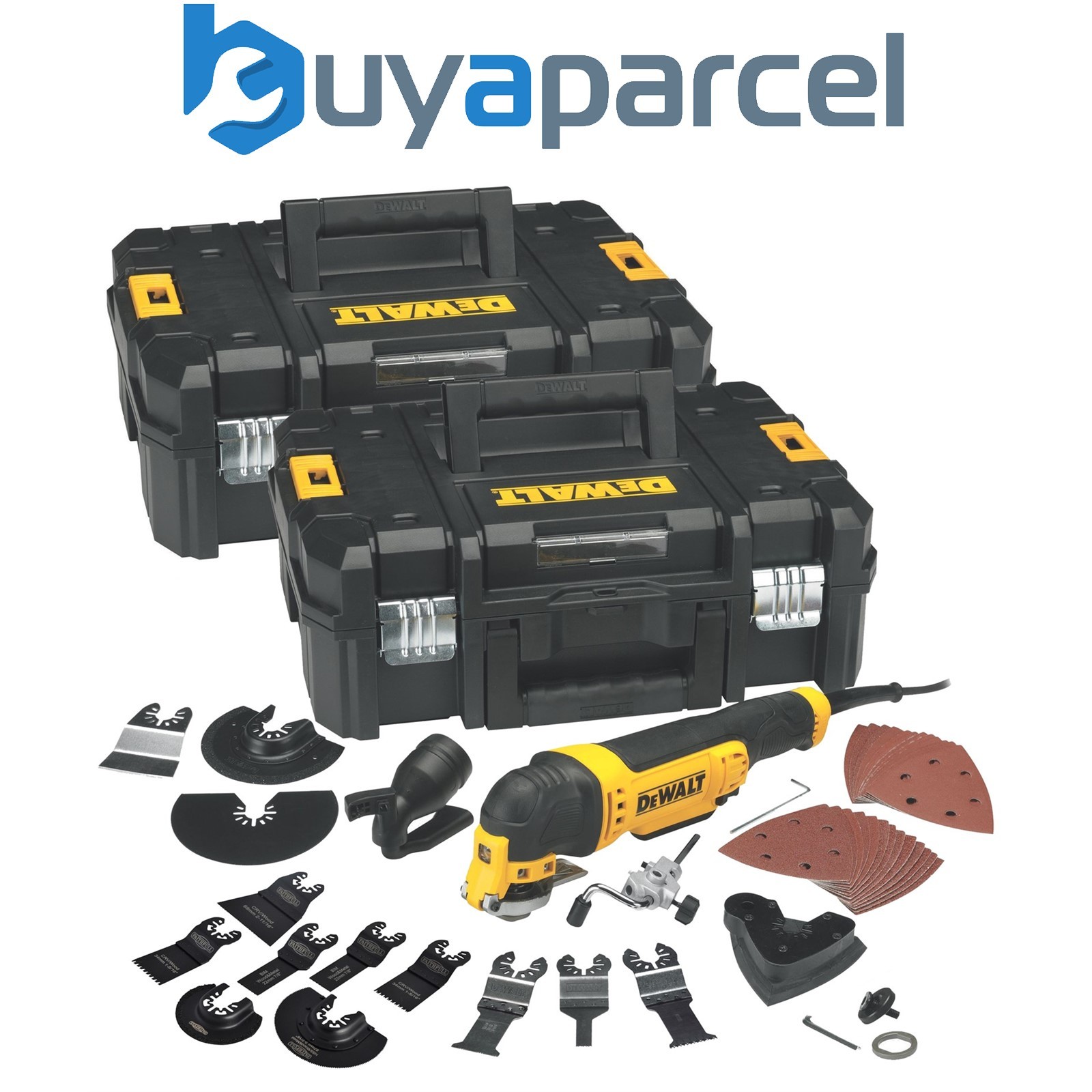 Dewalt DWE315KT 240V Corded Oscillating Multi Tool 2x T-Stak Kitbox + 44 Acc Set