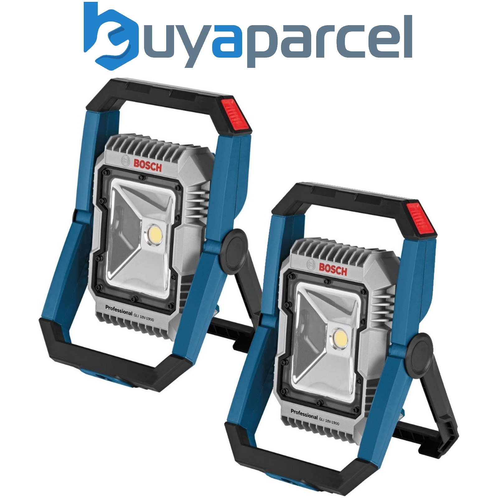 2x Bosch GLI 18V-1900 18v Lithium LED Cordless Floodlight Torch Work Site Light