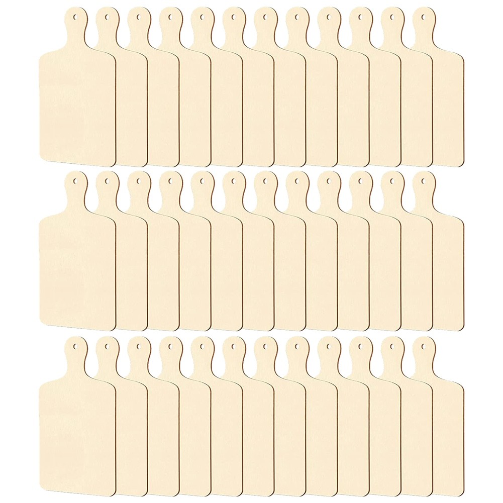 36 Pcs Wooden Cutting Board with Handle Unfinished Wood Craft Charcuterie2769