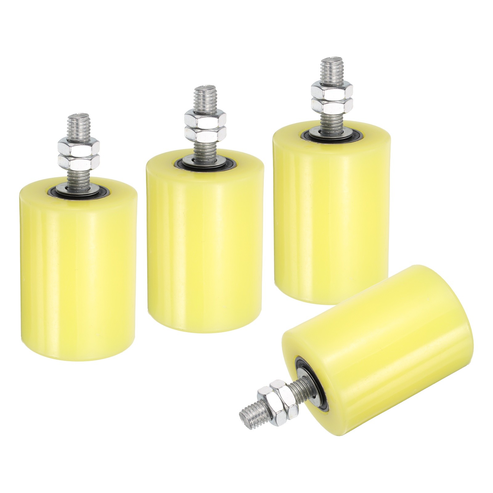 4Pcs Slide Gate Guide Roller, 2-3/8"x3-1/8" Nylon Sliding Gate Support, Yellow