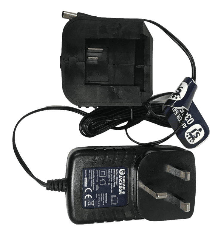 Genuine Spear & Jackson SMVCH00121200B 18V Battery Charging Port & Mains Lead