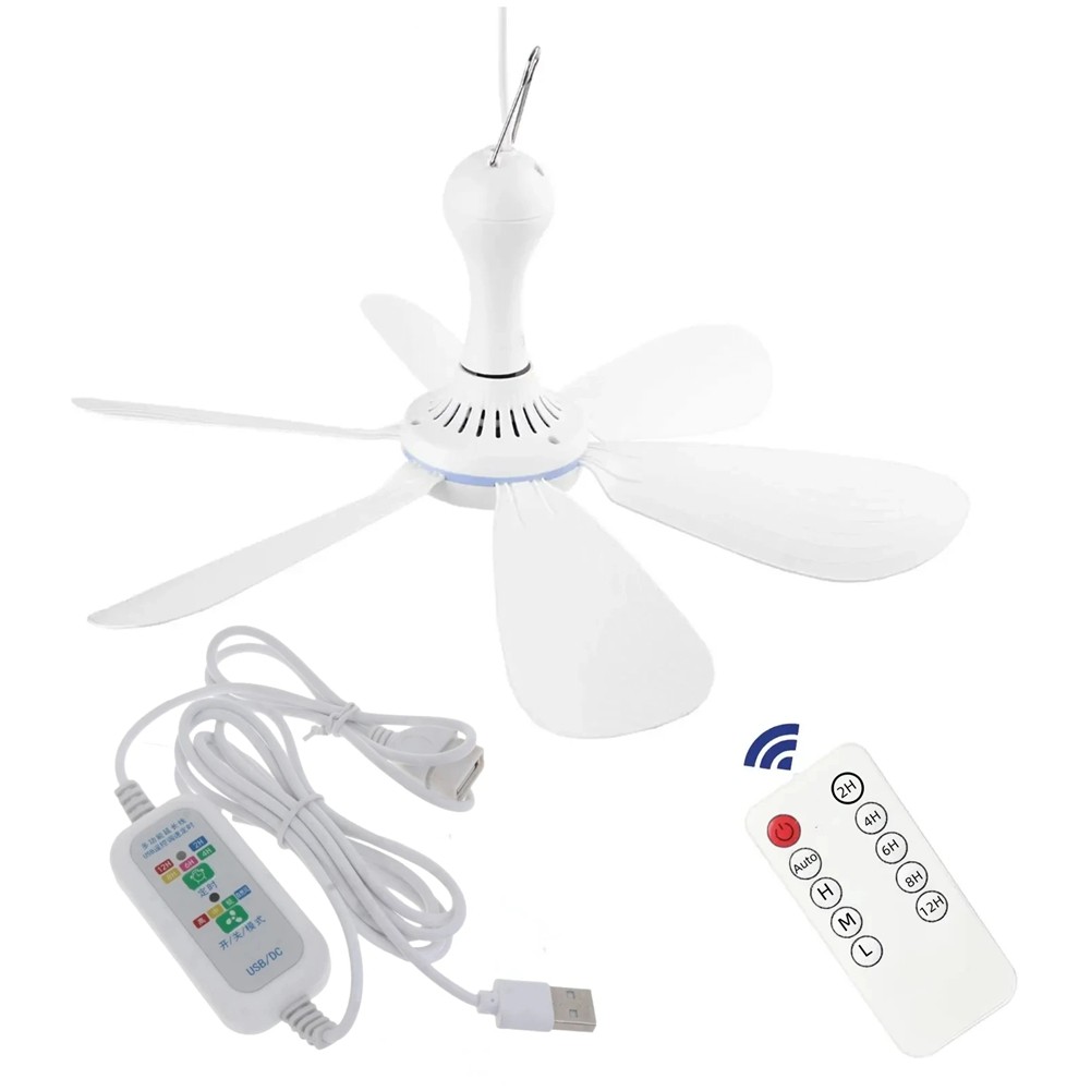 Silent 6 Leaves USB Powered Ceiling Canopy Fan with Remote Control Timing 48980