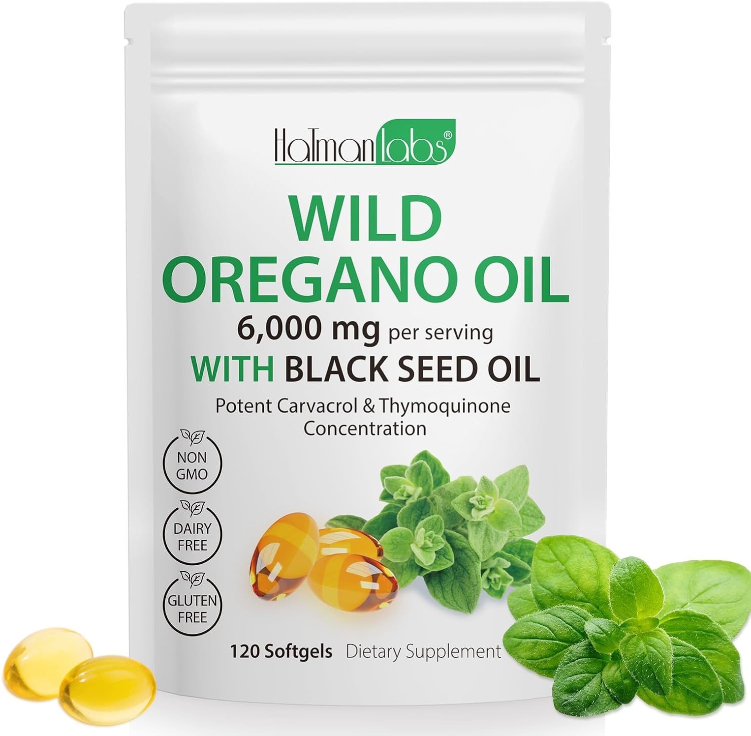 Oregano Oil Capsule 120 Count 2 in 1 Formulated with Wild Oregano Oil 6000mg wi