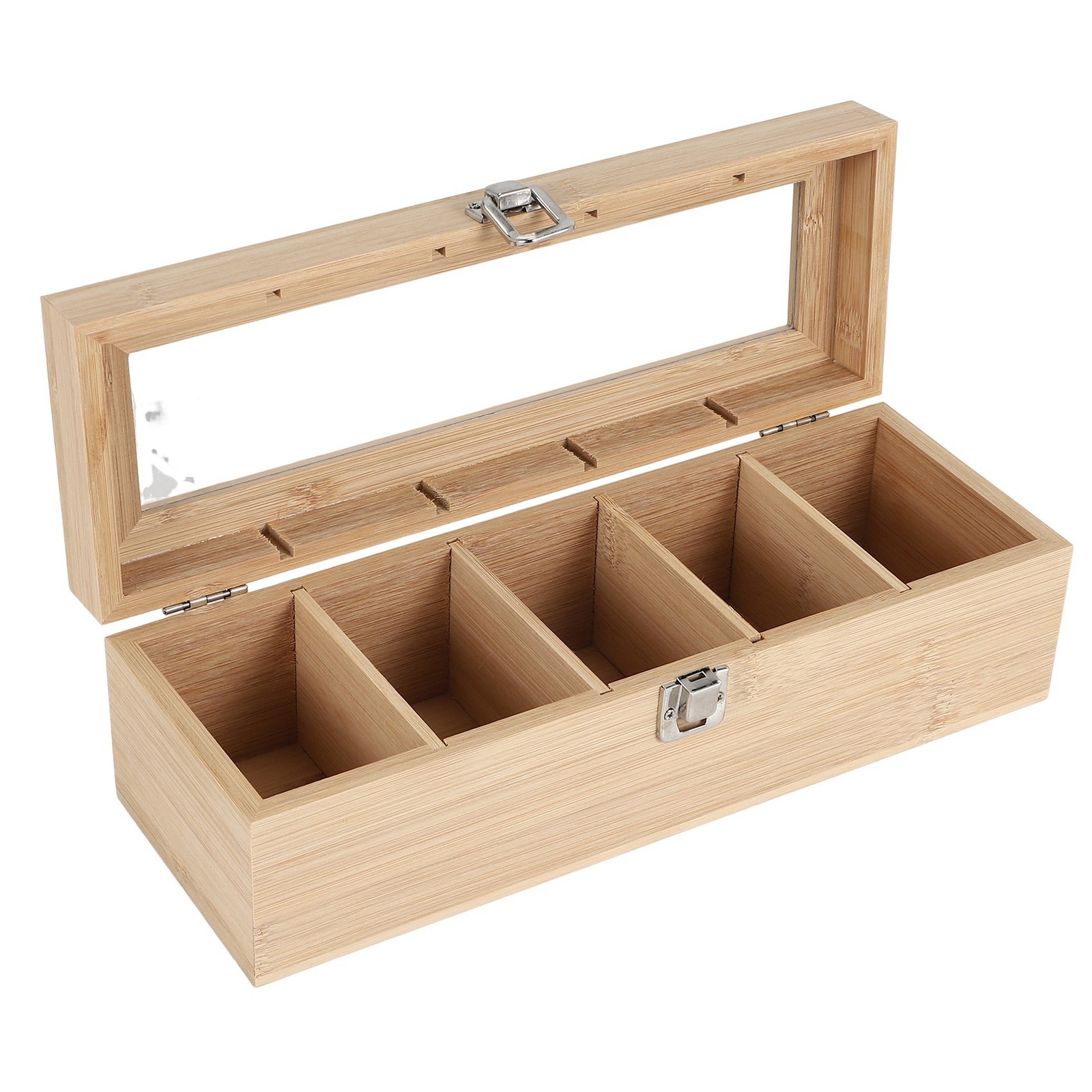 Multifunctional Bamboo System Tea Bag Jewelry Organizer Storage Box 56941