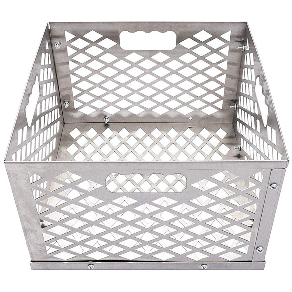 Silver 5279338P04 Stainless Steel Offset Smoker Charcoal Firebox Basket,5852