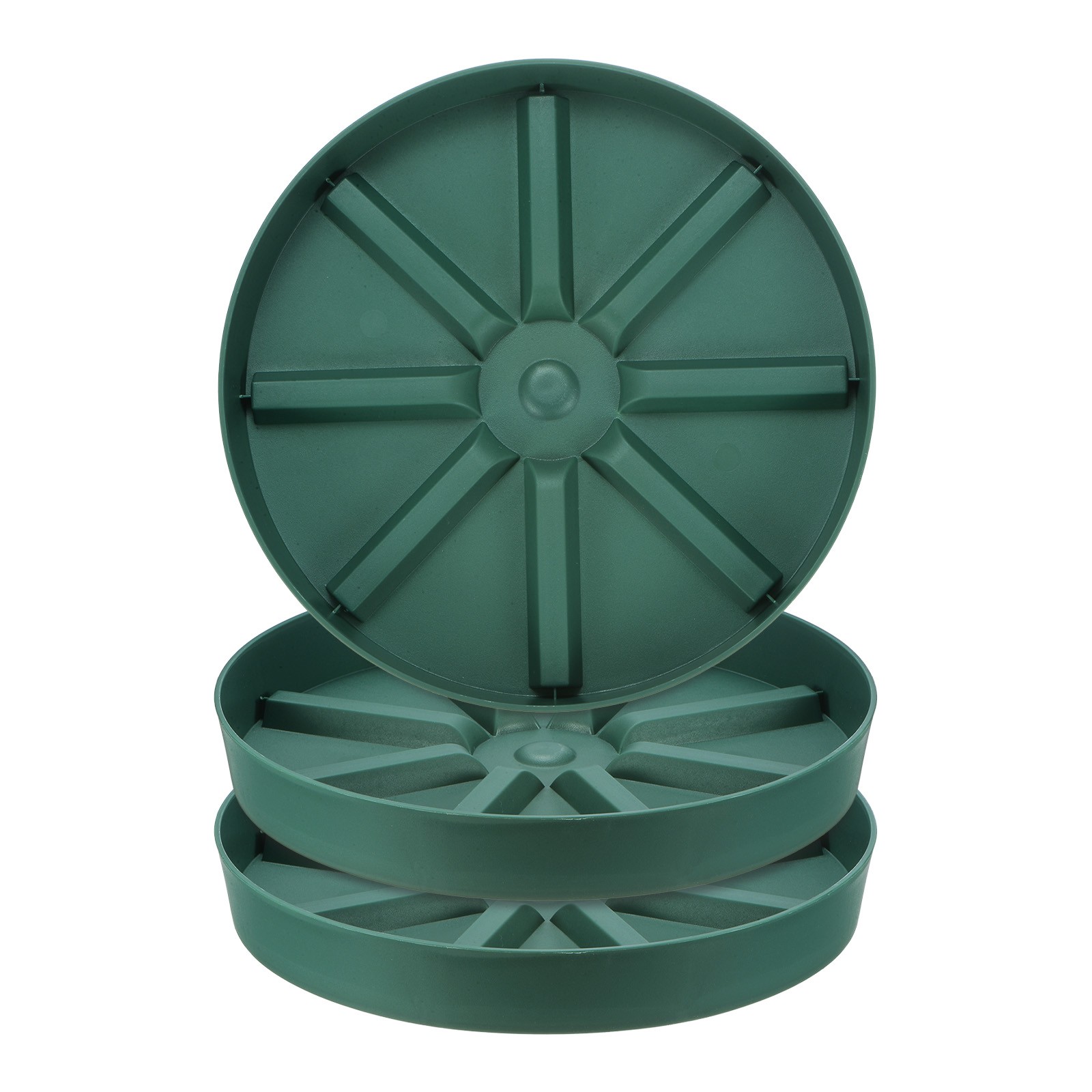 3-Pack Plant Saucer, 10 Inch Flower Pot Saucers for Indoor/Outdoor [Green]
